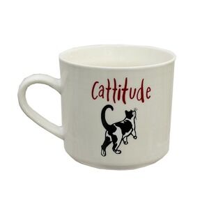 Opalhouse Cattitude Stoneware 16 oz Mug Cream Cat Coffee Cup